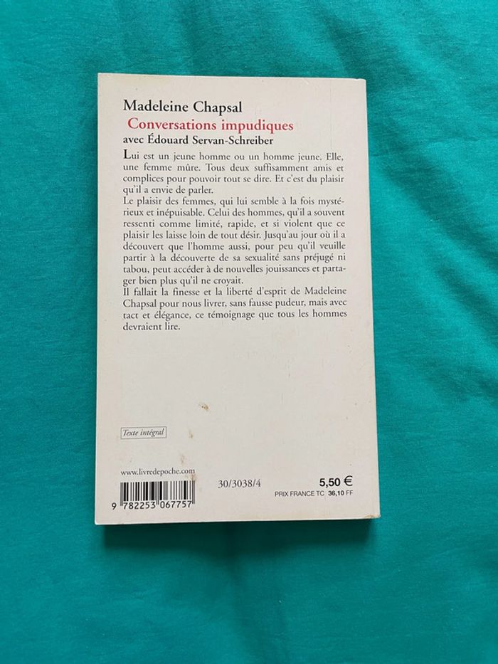 Conversations impudiques - Madeleine Chapsal - Le Livre de Poche - photo numéro 2