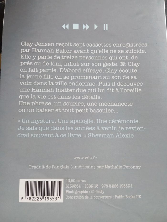 Livre Treize raisons TBE.de Jay Asher - photo numéro 2