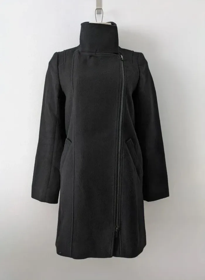 Manteau zippé demi saison 50% laine 50% coton - Comptoir des cotonniers - taille XS - photo numéro 2