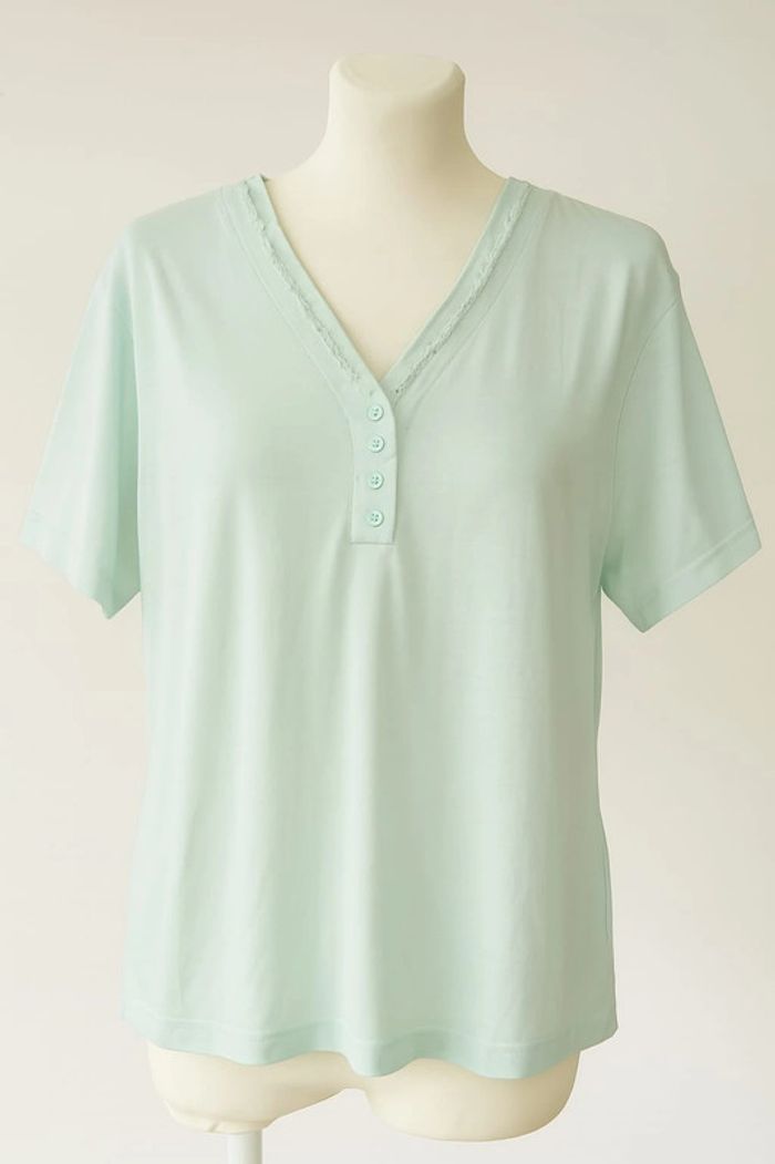 Tee shirt manche courte vert eau Paramour Taille M / L - photo numéro 2