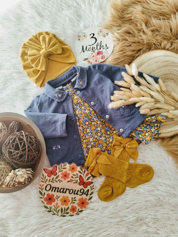 Ensemble complet 4 pièces sergent major fille 3 mois 🎀