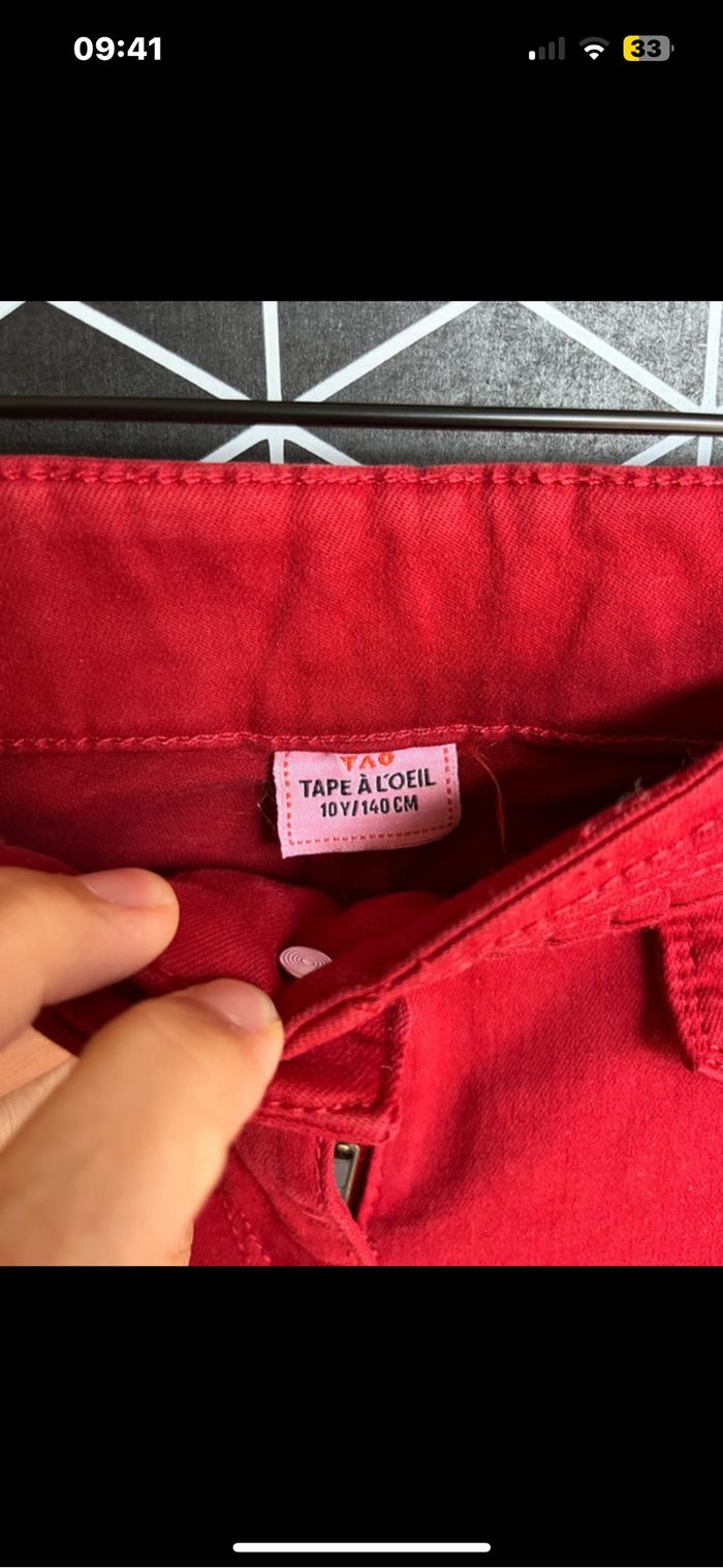 Pantalon rouge 10 ans Tape à l’œil - photo numéro 3