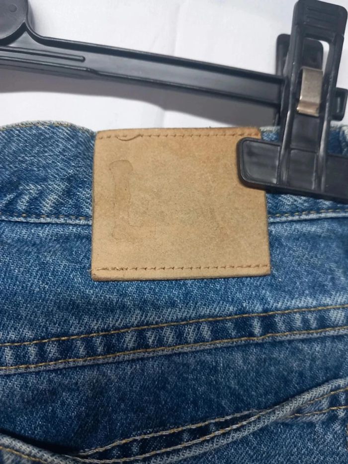 Jeans taille haute Lee vintage bleu foncé en coton - photo numéro 3
