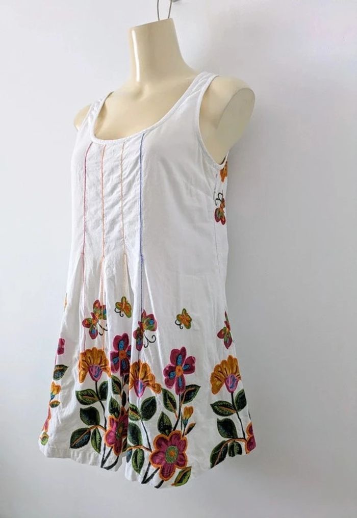 Tunique d'été blanche brodée - Desigual - taille M/L - photo numéro 4