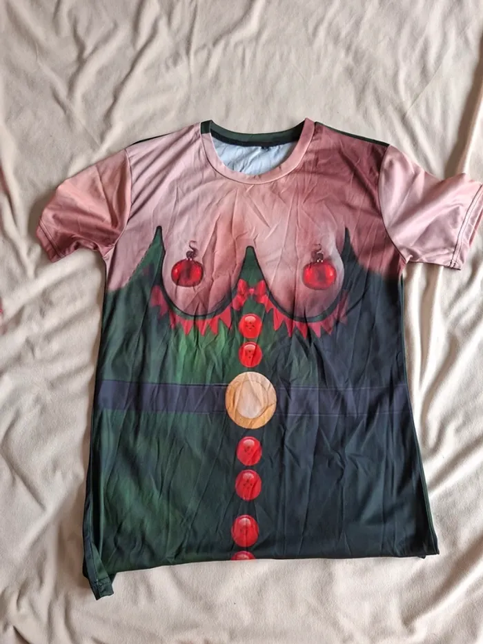 t-shirt humoristique homme thème noël, taille L, en très bon état