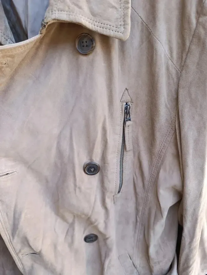 Manteau long homme en velours de chèvre avec doublure marron Oakwood M - photo numéro 8