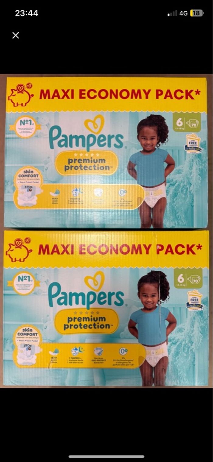 Couche Pampers, premium protection T.6