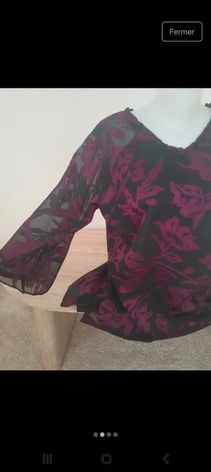 Blouse manches 💫Bleu Bonheur 💫Taille 46 - photo numéro 2