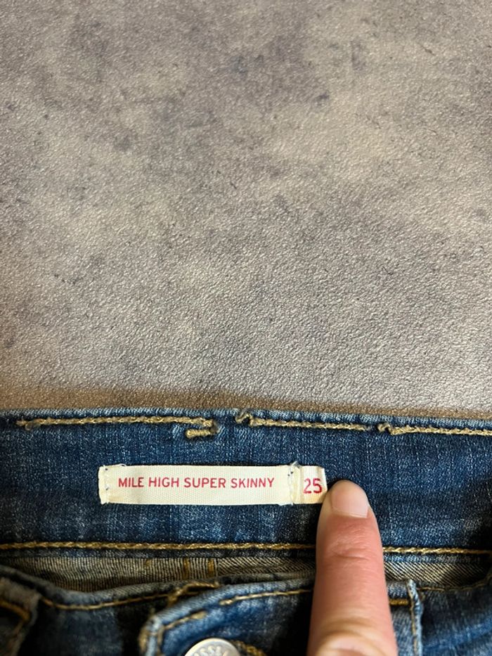 Jean levi’s mile high super skinny w25 l32 bleu - photo numéro 5