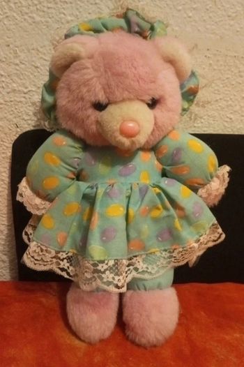 Ours oursonne vintage robe verte à dentelle