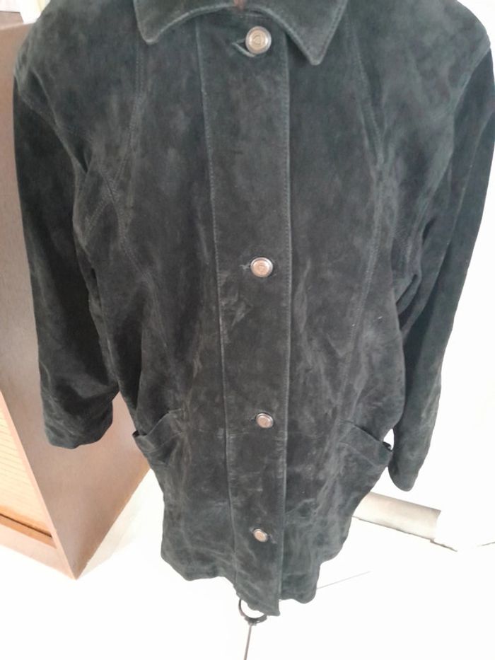 Beau manteau veste en cuir de porc véritable taille 42 - photo numéro 3