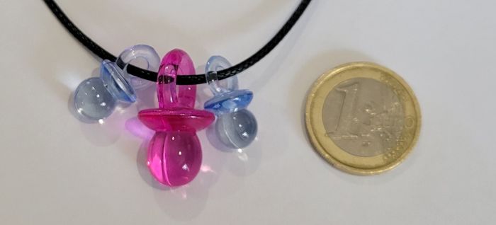 collier totoche des années 90 rose foncé bleu clair ! NEUF ! - photo numéro 3