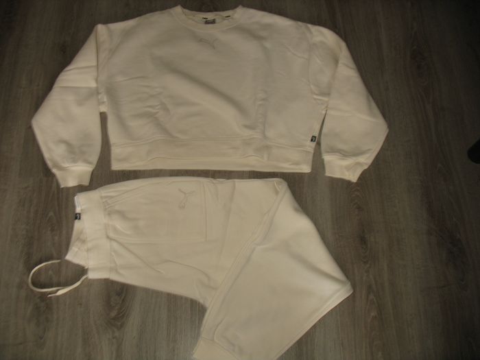JOGGING 2 PCS : SWEAT SHIRT + PANTALON ÉCRU "PUMA" - TAILLE L - n°01