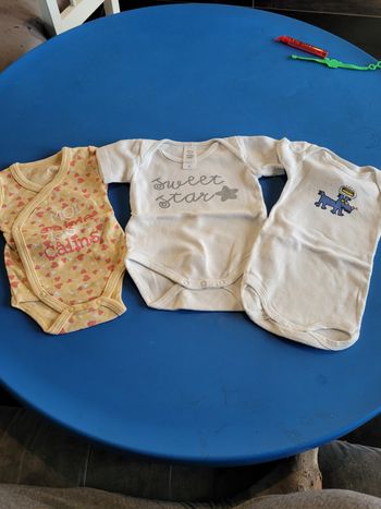 3 bodies manches courtes 3 mois