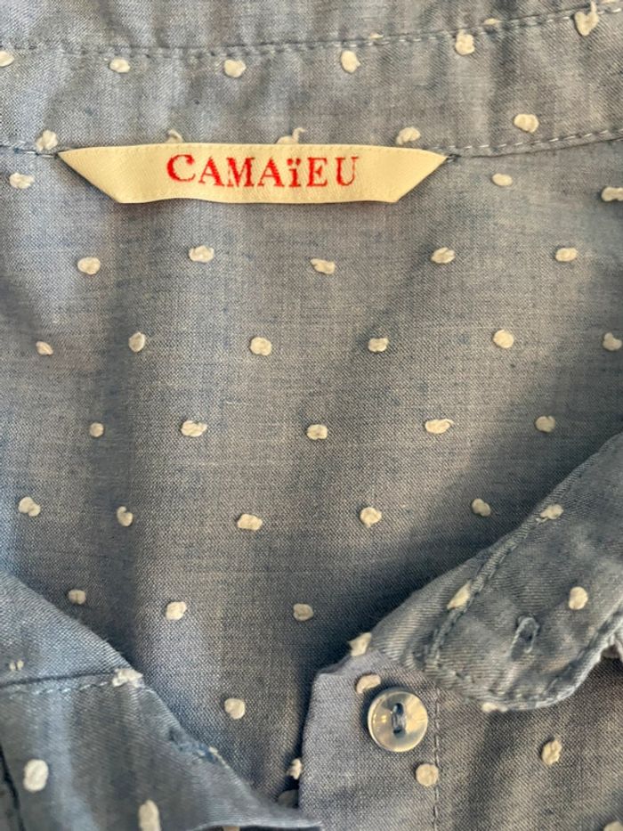 Chemisier bleu ciel en coton Camaïeu – Femme – Taille 42 – Élégant & classique - photo numéro 4