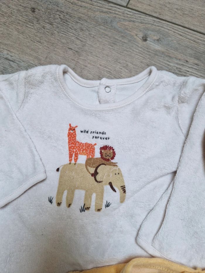 Lot pyjama velours mixte 6 mois - photo numéro 3