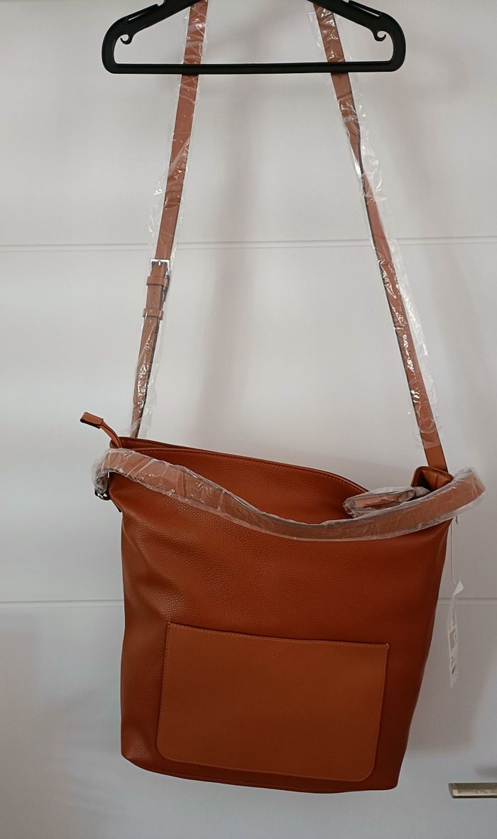 Sac bandoulière femme esprit marron/ camel - photo numéro 2