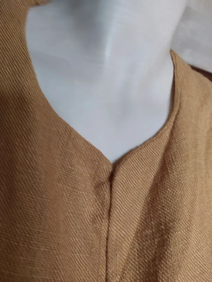 Veste jacket printemps été vintage retro moutarde jaune toile - photo numéro 2