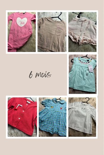 Lot de 7 vêtements dont 1 neuf avec étiquette 6 mois