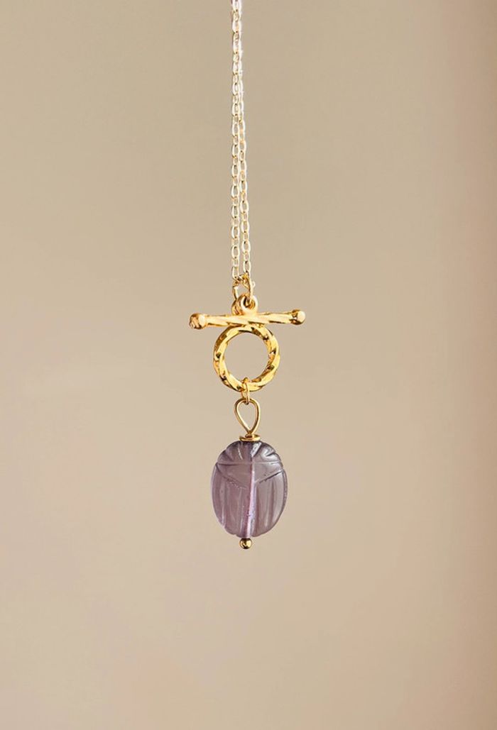 Collier talisman scarabée Améthyste - photo numéro 4