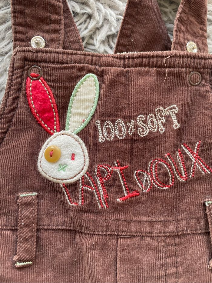 Salopette velours chaude lapin - 6 mois - photo numéro 2