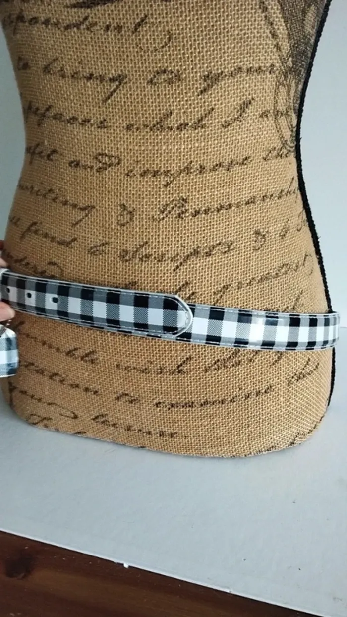 Ceinture noire et blanche a carreaux femme - photo numéro 6