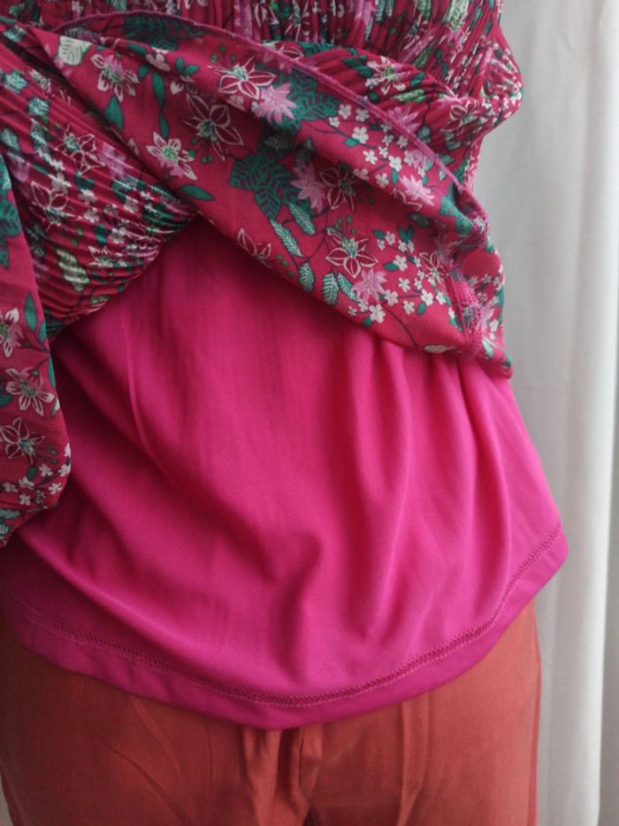 Carraco évasée plissée fleurie - photo numéro 4