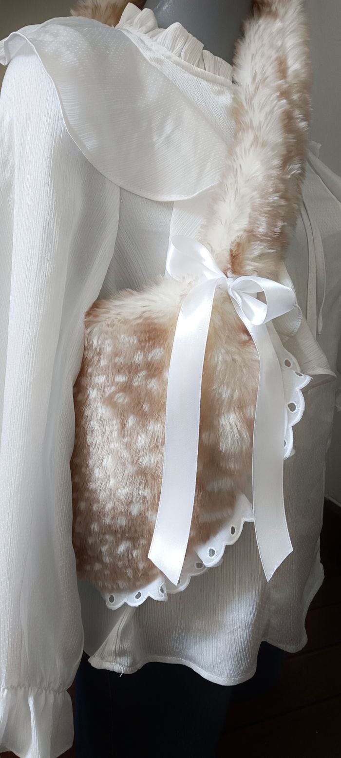 Sac coeur fourrure faon - photo numéro 5