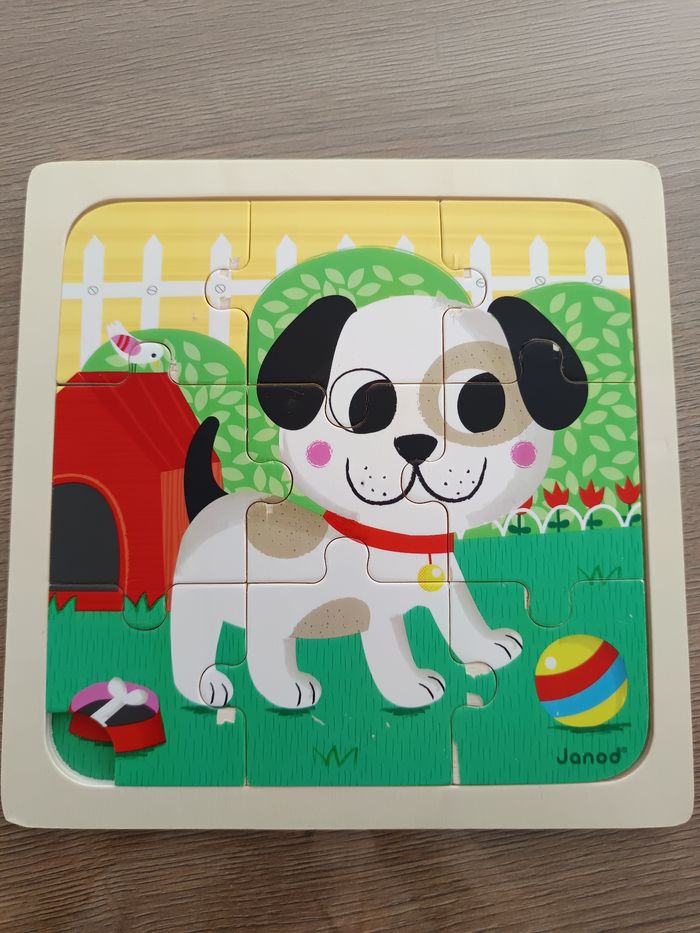 Puzzle bois chien Janod