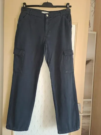 Pantalon marine femme 40 Mango à poches comme neuf