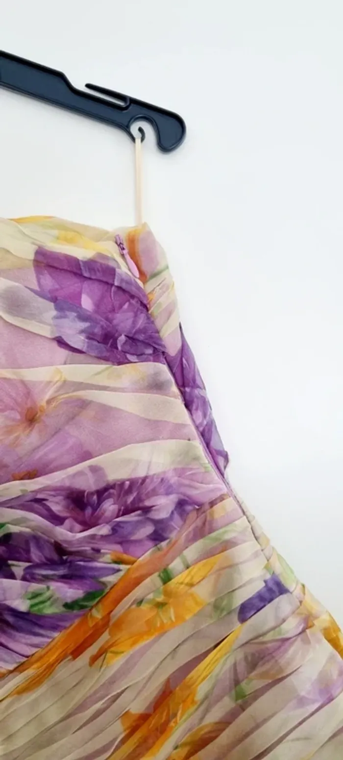 Robe courte asymétrique tulle pastel jaune et violette 40 - photo numéro 3