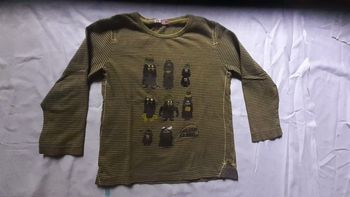 Sweet rayé marron et vert kaki motif monstres marron