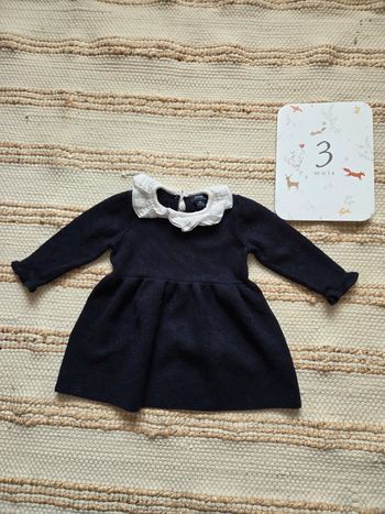 Robe laine bleu marine