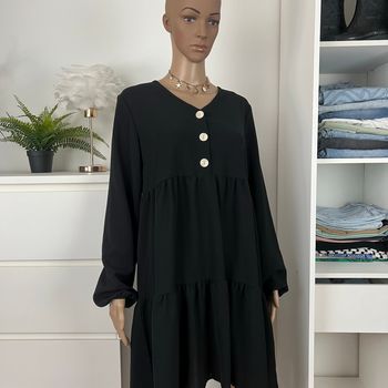 Robe noire péplum evasée - Taille 36 S