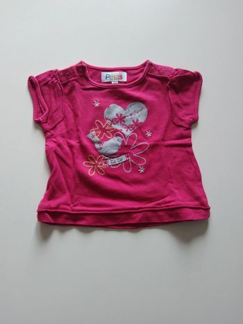 tee shirt fuschia la cie des petits fille 6 mois