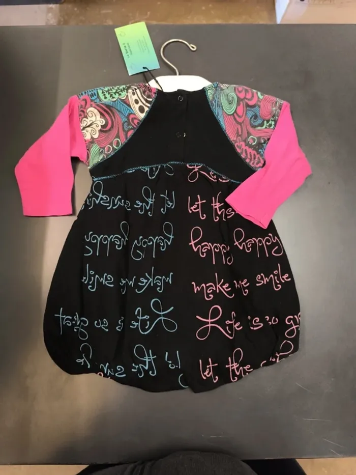 Robe noire multicolore fille  12 mois pick ouic - photo numéro 2