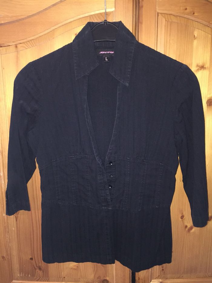 Chemise manche 3/4 noire