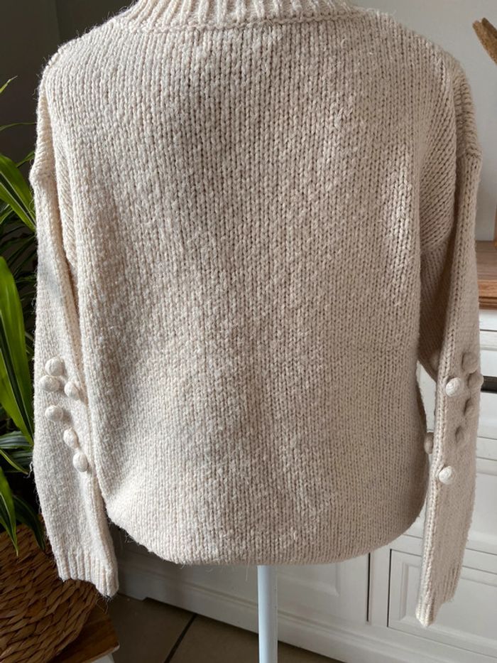 Pull coeur beige - photo numéro 3