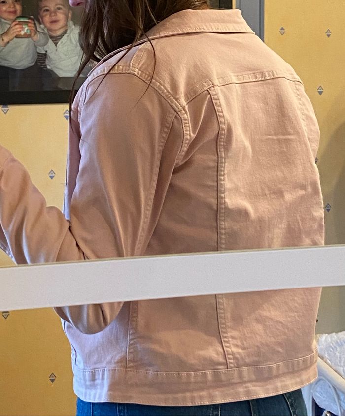 Veste en jean réversible rose / imprimé floral. - photo numéro 4