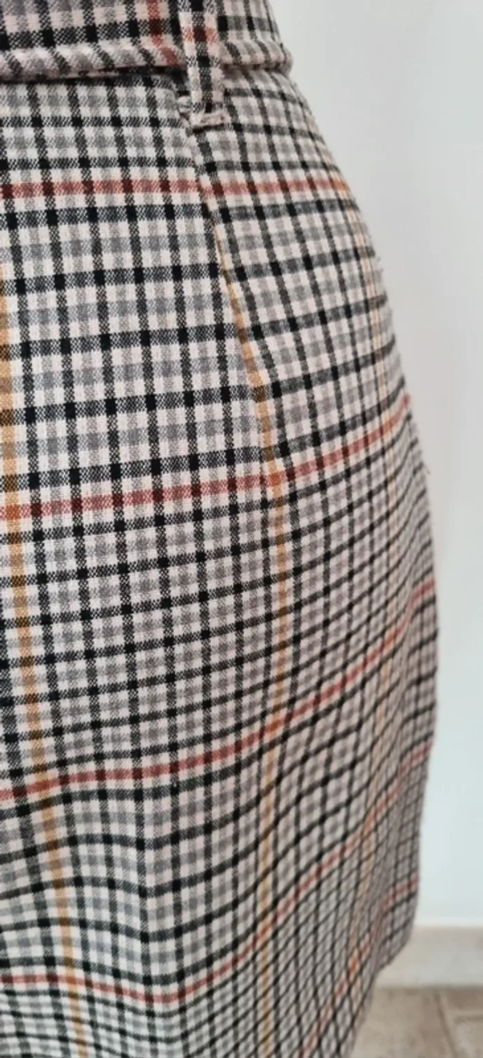Jupe courte marron  carreaux mango 38 - photo numéro 4