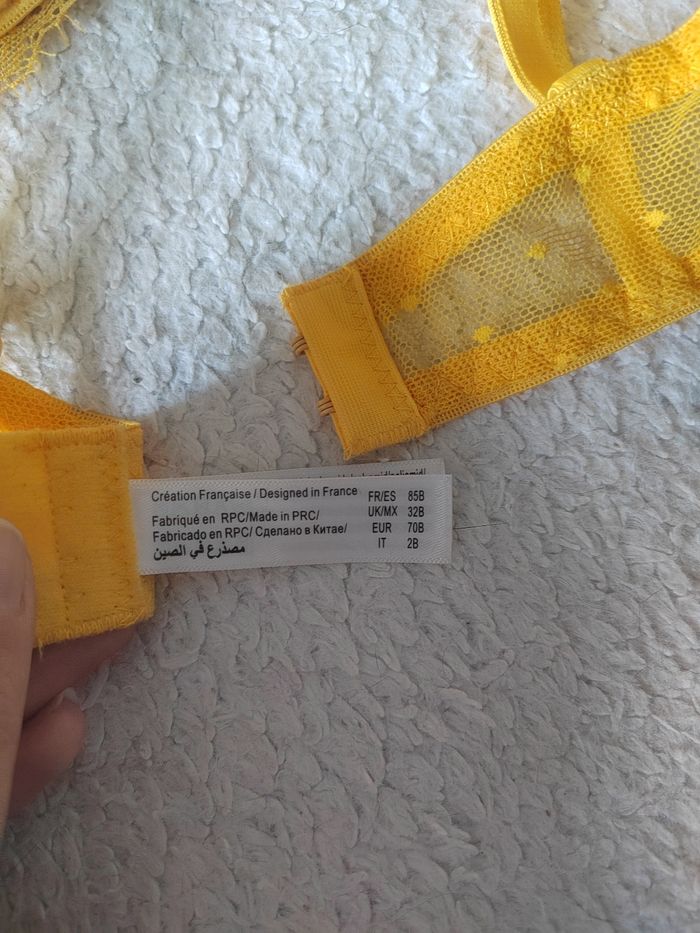 Soutien-gorge Jaune – Taille 85B – Neuf sans étiquette - photo numéro 5