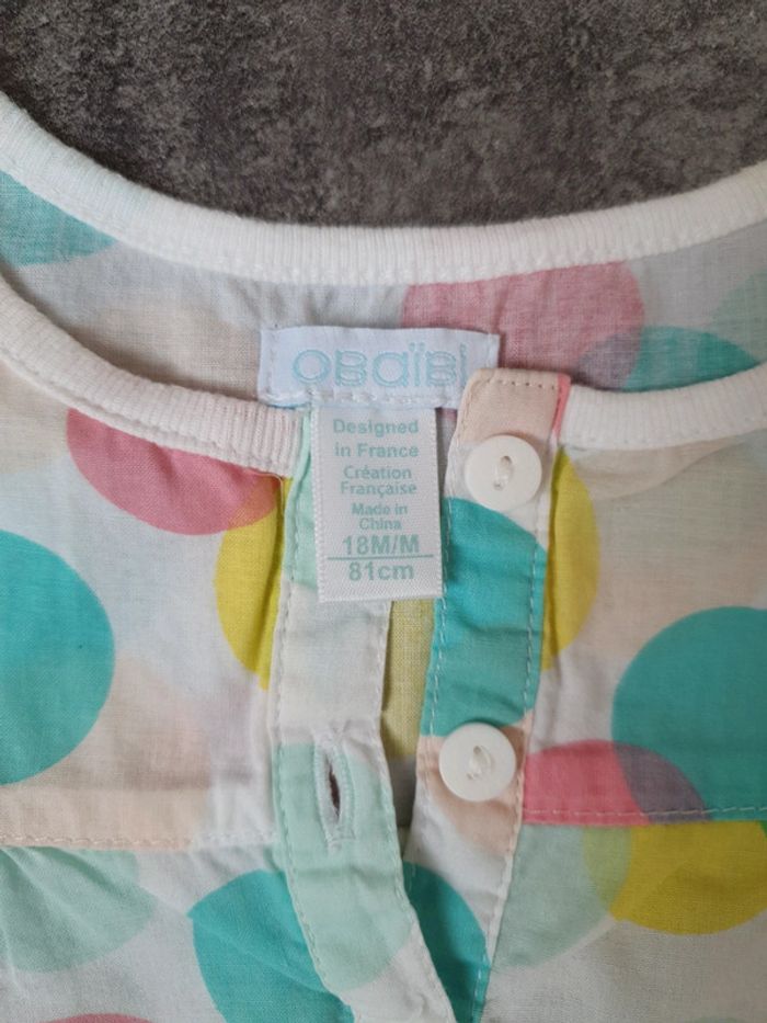 Ensemble été bébé fille 18 mois obaibi très bon état - photo numéro 3