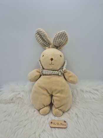 Doudou peluche Beige Vichy Ajena Vintage