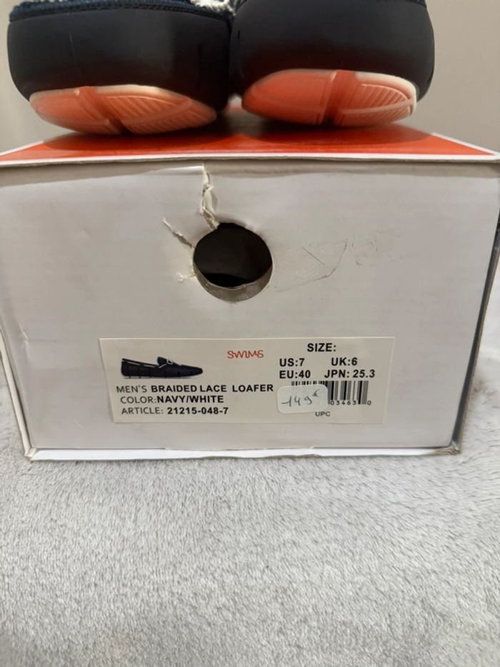 Swims - Mocassins, Bleu marine, blanche, Taille 40 - photo numéro 4