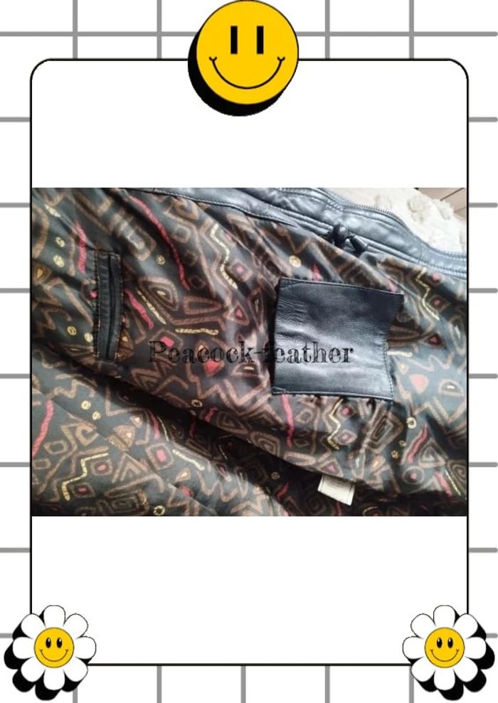 Veste cuir véritable homme noir 56 - photo numéro 14