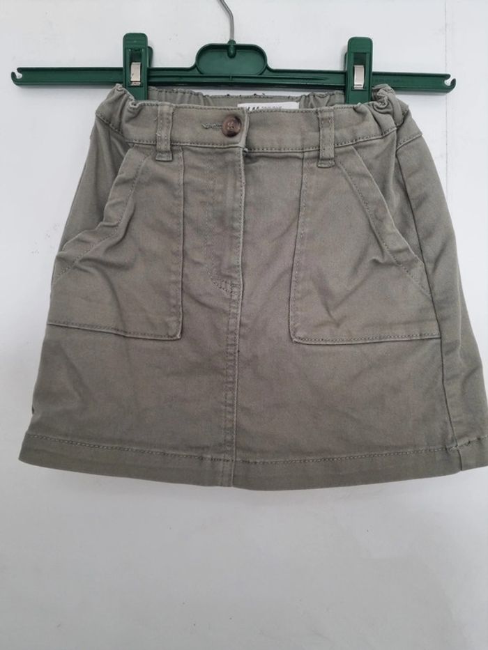 Jupe élastiquée à poches fille - Taille 5/6 ans (116cm) - H&M - Kaki - photo numéro 3