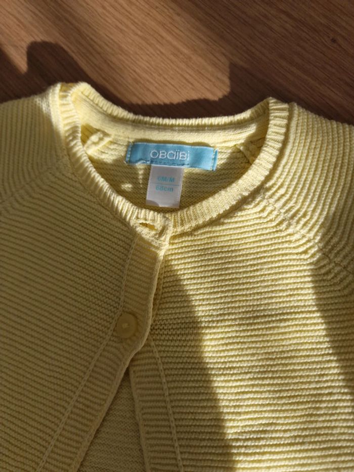 Gilet bolero jaune 6 mois - photo numéro 2