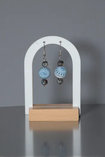 Boucles d’oreilles "Cristal et Silicone" en acier inoxydable