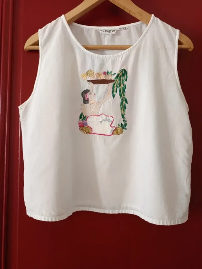 Blouse sans manches t.38 100% coton