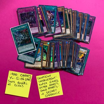 100 Cartes Raretés Yu-Gi-Oh